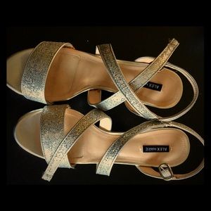 Vintage Metallic Heels Alex Marie 8.5 M Strappy 3”